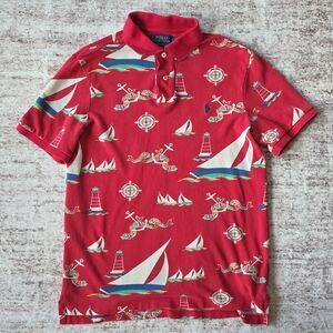 Ralph Lauren Red Polo with Nautical Design